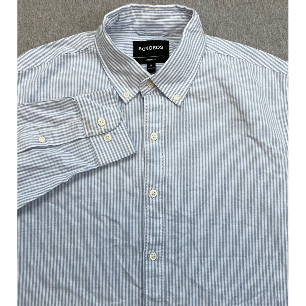Bonobos Shirt Mens Medium Bengal Stripe 100% Cotton Standard Fit Oxford OCBD